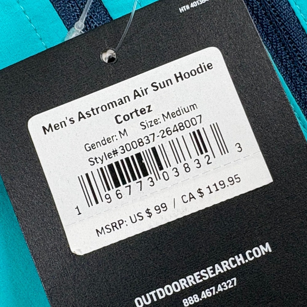Outdoor Research Astroman Air Sun Hoodie Cortez Blue Mens Medium  UPF 30 - Picture 5 of 10